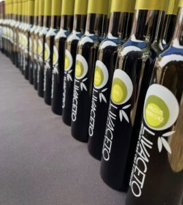 A line-up of various different varieties of Olivaceto artisian olive oils