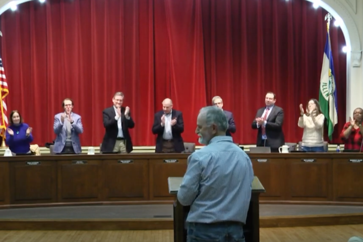 Milo Gojic received a standing ovation from the VIllage Board at the Jan 27, 2025 Village of La Grange Board Meeting