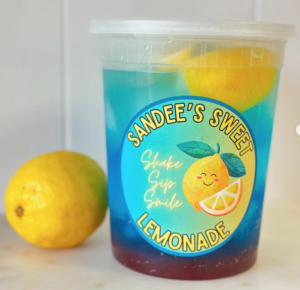 Sandee's Sweet Lemonage shake up (red and blue)
