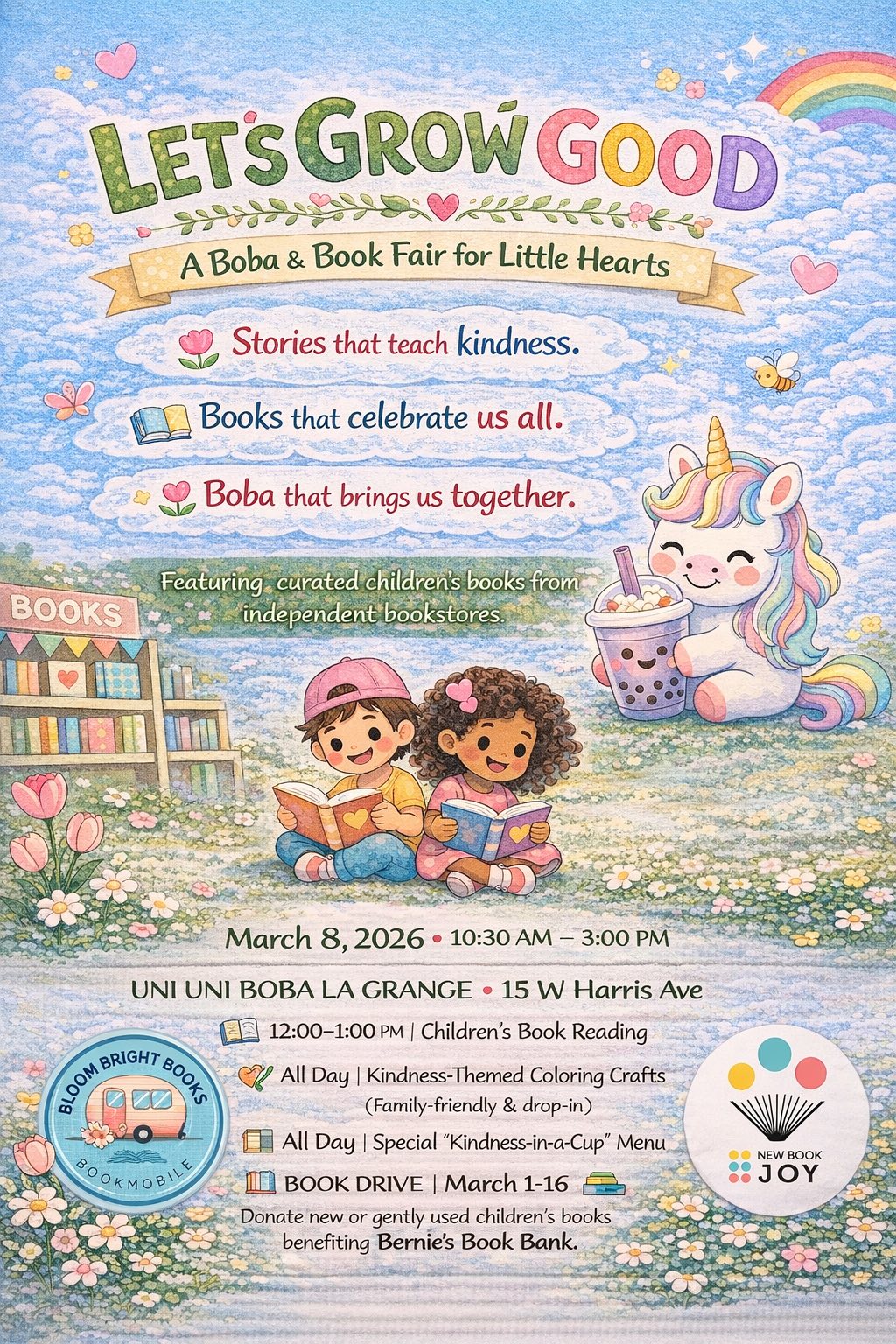 Let’s Grow Good: Uni Uni Boba Hosts Kindness Book Fair & Book Drive This March
