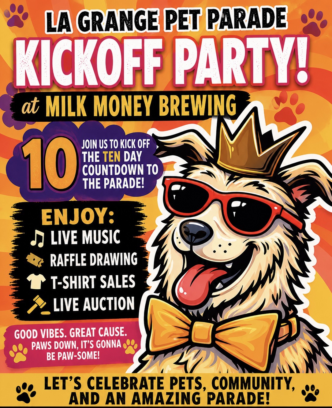Kick Off the Countdown to the La Grange Pet Parade at Milk Money Brewing